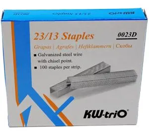 Скобы гальванизированные KW-trio 23/13 уп/1000шт 0023D, Скобы для степлера