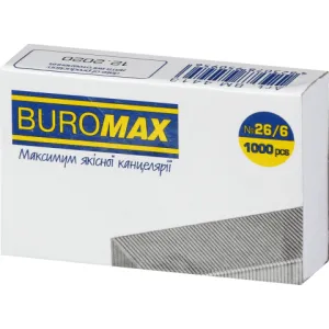 Скоби №26/6 ЛЮКС Buromax BM.4413, Скоби для степлера