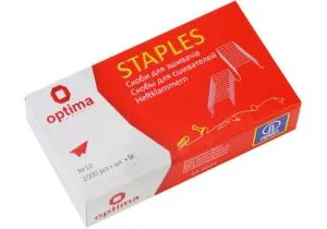 Скоби для степлера №10 мідні Optima O40353, Скоби для степлера