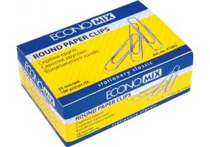 Скрепки 25 мм 100 штук круглые Economix E41002, Скрепки