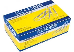 Скріпки округлі рифл 78 мм Economix E41011, Скріпки