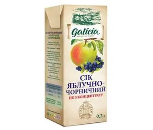 Сік Galicia яблучно-чорничний неосвітлений 0,2 л 10647641