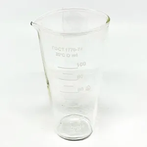 Стакан-мензурка стекляный мерный 100мл с делениями по 10мл 0113580, Мерная посуда