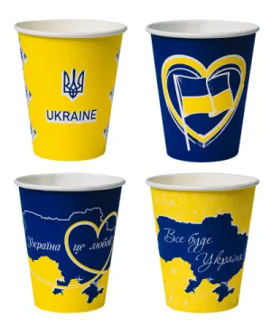 Стакан паперова PATRIOT об'єм 250 мл 50шт CUP250PAT, Одноразові стакани