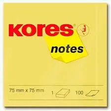 Стікер блок-неон 75х75 100л Kores K47086 жовтий