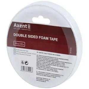 Скотч AXENT двосторонній 12ммx2м спінений 1 шт 3113-A, Скотч