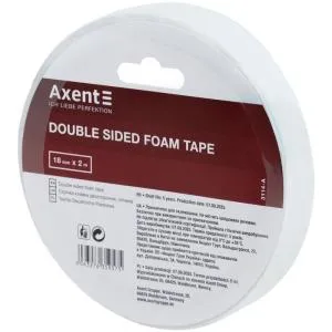Скотч AXENT двосторонній 18ммx2м спінений 1 шт 3114-A, Скотч