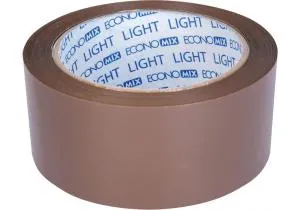 Скотч Economix light упаковочный 45 мм х 100 яр коричневый E47816, Скотч