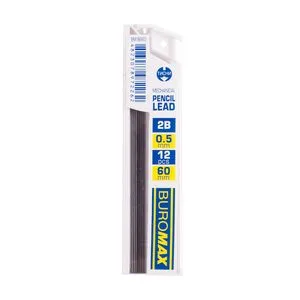 Стрижні для механічних олівців, 2B, 0.5 мм, 12 шт. BUROMAX BM.8660