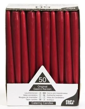 Свічка конусна 17961 бордо, h = 25 см, 50 шт, PapStar, 0139440