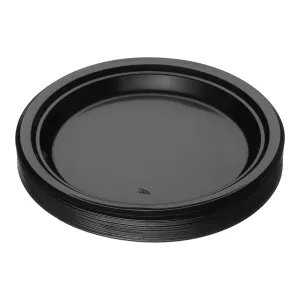 Тарелка одноразовая BUROCLEAN EuroStandart черная Премиум 220 мм 25шт 1080126, Одноразовые тарелки