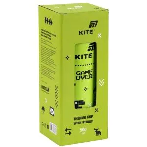 Термочашка Kite с трубочкой 500мл Game over K25-1264-1, Детская посуда - фото 5