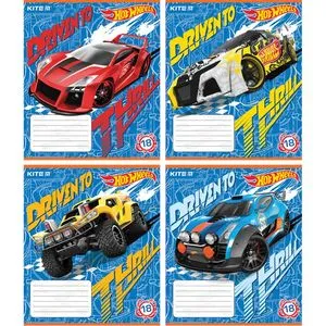 Зошит 18 аркушів в лінію Hot Wheels Kite HW18-237