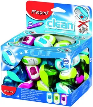 Точилка с контейнером CLEAN 1 отверстие Maped MP.030111 ассорти - Фото 3