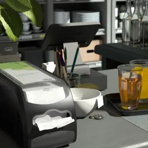 Диспенсер для серветок Tork чорний розмір 141х113х170мм вміщує 324 серветки 272901, Тримачі для серветок - фото 5