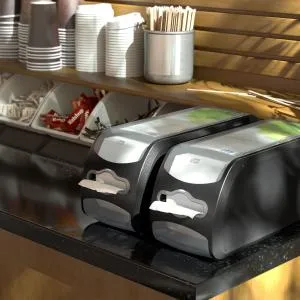 Диспенсер для серветок Tork чорний розмір 141х113х170мм вміщує 324 серветки 272901, Тримачі для серветок - фото 6