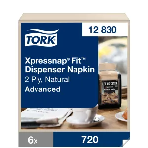 Салфетки Tork Fit для диспенсеров 720 шт 2 слоя 21,3х16,5 см крафт 12830, Бумажные одноразовые салфетки - фото 2