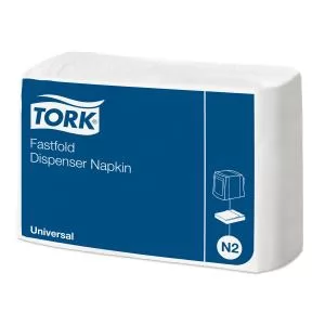 Салфетки для диспенсеров белые Tork Fastfold Universal 10933 1 слой 25х30см 300 шт