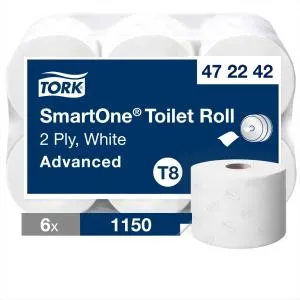 Туалетная бумага Tork в мини рулонах SmartOne для диспенсеров 2-слойные 207м 472242, Туалетная бумага - фото 1