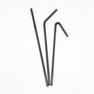 Трубочки чорні з вигином 24см 200 шт. 0131345, Трубочки для коктейлів
