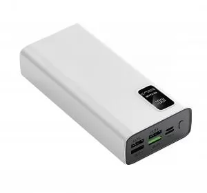 Павербанк універсальний зарядний пристрій Omega 30000 mAh білий TEG 8044-01 - Фото 1