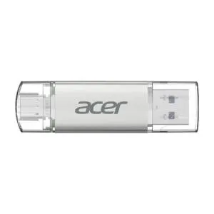 USB флэш накопитель Acer 64GB UT300 USB-A/Type-C 3.2 Silver (BL.9BWWA.589) U1187084, Флеш-карты памяти (USB-flash)