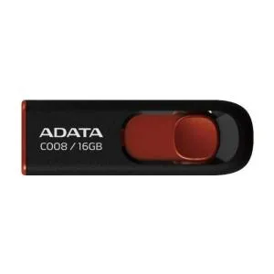 USB флеш накопитель ADATA 16Gb C008 Black/Red USB 2.0 (AC008-16G-RKD) U0134320, Флеш-карты памяти (USB-flash)