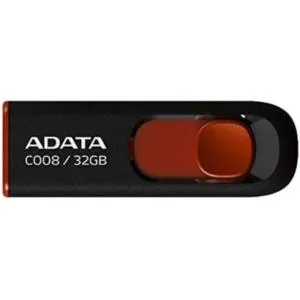 USB флеш накопитель ADATA 32Gb C008 black+red (AC008-32G-RKD) U0020465, Флеш-карты памяти (USB-flash)