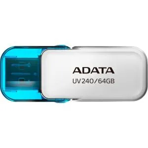 USB флеш накопитель ADATA 64GB AUV 240 White USB 2.0 (AUV240-64G-RWH) U0922457, Флеш-карты памяти (USB-flash)