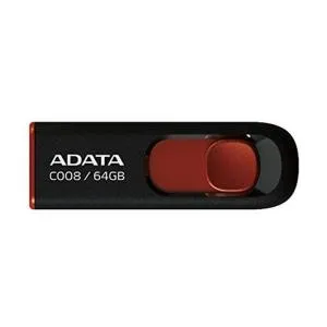 USB флеш накопитель ADATA 64GB C008 Black+Red USB 2.0 (AC008-64G-RKD) U0230291, Флеш-карты памяти (USB-flash)