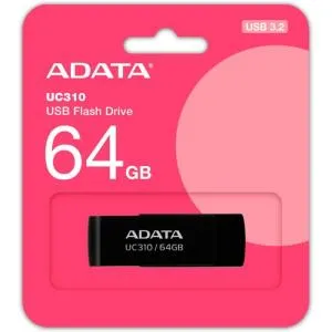 USB флеш накопитель ADATA 64GB UC310 Black USB 3.0 (UC310-64G-RBK) U0922471, Флеш-карты памяти (USB-flash) - фото 1