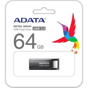 USB флеш накопитель ADATA 64GB UR340 Black USB 3.2 (AROY-UR340-64GBK) U1018633, Флеш-карты памяти (USB-flash) - фото 1
