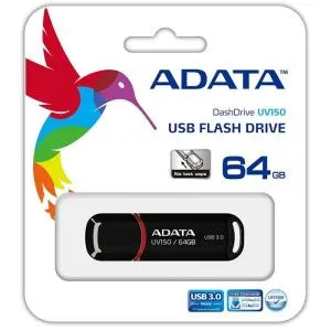 USB флеш накопитель ADATA 64GB UV150 Black USB 3.0 (AUV150-64G-RBK) U0221537, Флеш-карты памяти (USB-flash) - фото 1