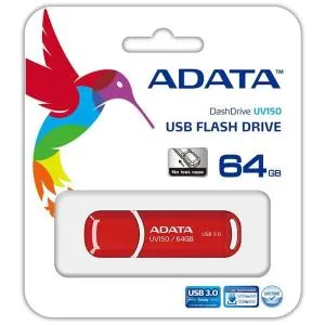 USB флеш накопичувач ADATA 64GB UV150 Red USB 3.0 (AUV150-64G-RRD) U0221538, Флеш-карти пам'яті (USB-flash) - фото 1