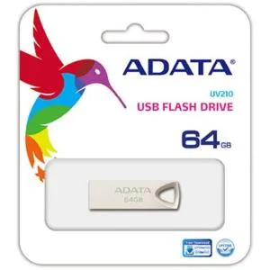 USB флеш накопичувач ADATA 64GB UV210 Metal Silver USB 2.0 (AUV210-64G-RGD) U0221536, Флеш-карти пам'яті (USB-flash) - фото 1