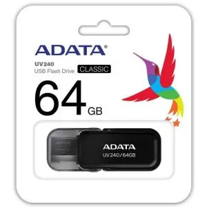USB флешка ADATA 64GB UV240 Black USB 2.0 (AUV240-64G-RBK) U0302987, Флеш-карти пам'яті (USB-flash) - фото 1
