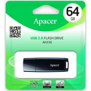 USB флеш накопичувач Apacer 64GB AH336 Black USB 2.0 (AP64GAH336B-1) U0316232, Флеш-карти пам'яті (USB-flash) - фото 1