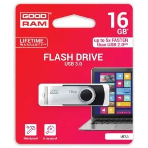 USB флеш накопитель Goodram 16GB Twister Black USB 3.0 (UTS3-0160K0R11) U0175515, Флеш-карты памяти (USB-flash) - фото 1