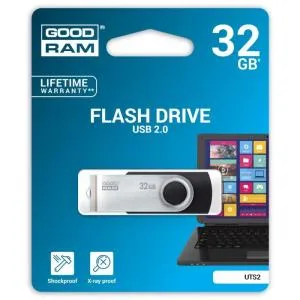 USB флеш накопитель Goodram 32GB UTS2 (Twister) Black USB 2.0 (UTS2-0320K0R11) U0181043, Флеш-карты памяти (USB-flash) - фото 1