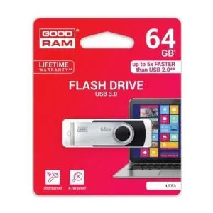 USB флеш накопичувач Goodram 64GB Twister Black USB 3.0 (UTS3-0640K0R11) U0181044, Флеш-карти пам'яті (USB-flash) - фото 1