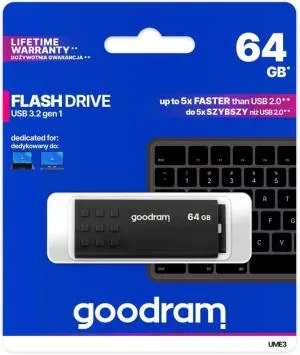 USB флеш накопитель Goodram 64GB UME3 Black USB 3.1 (UME3-0640K0R11) U0416204, Флеш-карты памяти (USB-flash) - фото 3