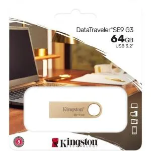 USB флеш накопитель Kingston 64GB DataTraveler SE9 G3 Gold USB 3.2 (DTSE9G3/64GB) U0911697, Флеш-карты памяти (USB-flash) - фото 1