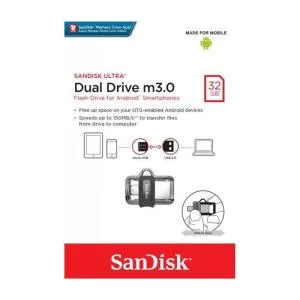 USB флеш накопитель SanDisk 32GB Ultra Dual Drive M3.0 USB 3.0 (SDDD3-032G-G46) U0224008, Флеш-карты памяти (USB-flash) - фото 1