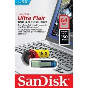 USB флеш накопитель SanDisk 64GB Ultra Flair Blue USB 3.0 (SDCZ73-064G-G46B) U0275505, Флеш-карты памяти (USB-flash) - фото 1