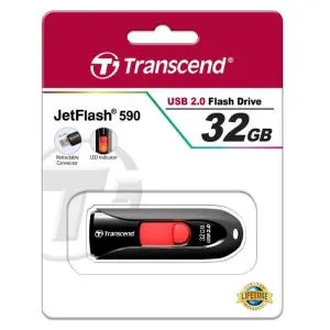 USB флеш накопитель Transcend 32GB JetFlash 590 USB 2.0 (TS32GJF590K) U0104221, Флеш-карты памяти (USB-flash) - фото 1