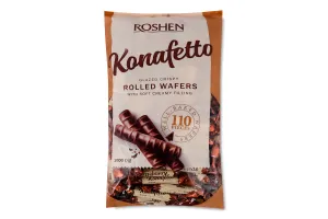 Вафельные трубочки глазированные Roshen KONAFETTO blanc ККФ 1кг 5пак 4823077641817, Конфеты
