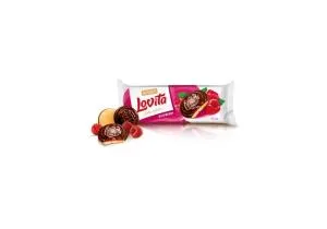 Сдобное печенье Roshen Lovita Jelly Cookies с желейной начинкой со вкусом малины ККФ 135г /21шт 4823077634246, Печенье