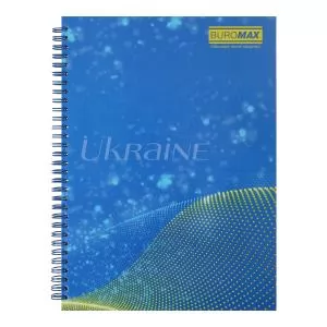 Зошит для нотаток А4 MY COUNTRY 96 аркушів у клітинку тверда обкладинка з ламінацією BUROMAX BM.2432 - Фото 4