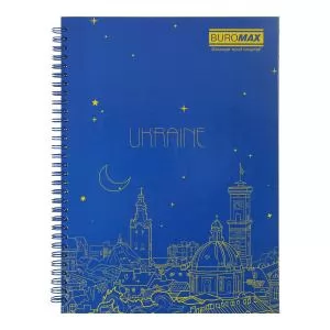 Зошит для нотаток А4 MY COUNTRY 96 аркушів у клітинку тверда обкладинка з ламінацією BUROMAX BM.2432 - Фото 5