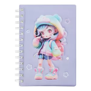 Зошит на пружині ZiBi CUTE 80 арк клітинка Soft PU KIDS Line ZB.12951